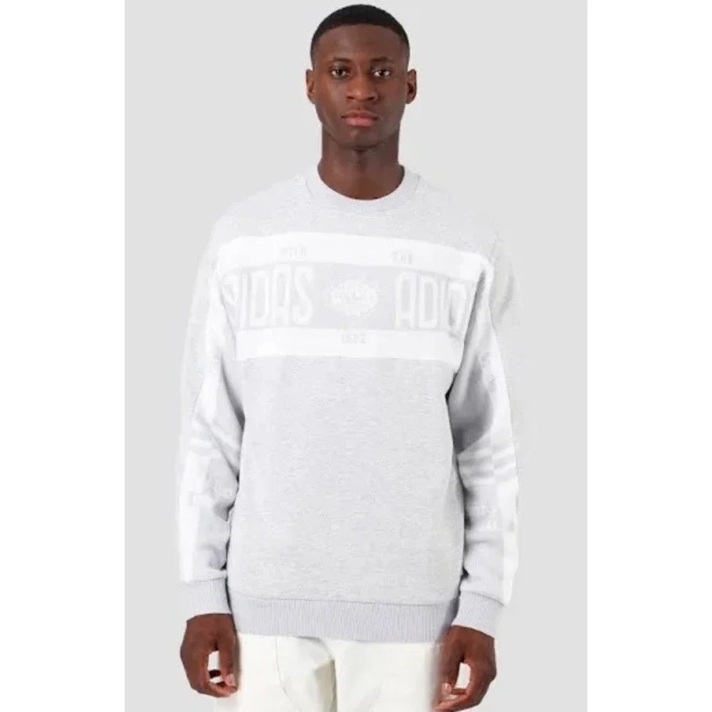 Adidas Originals Real Scarf Crew‎ Casual Sports Round Neck Pullover Grey XL